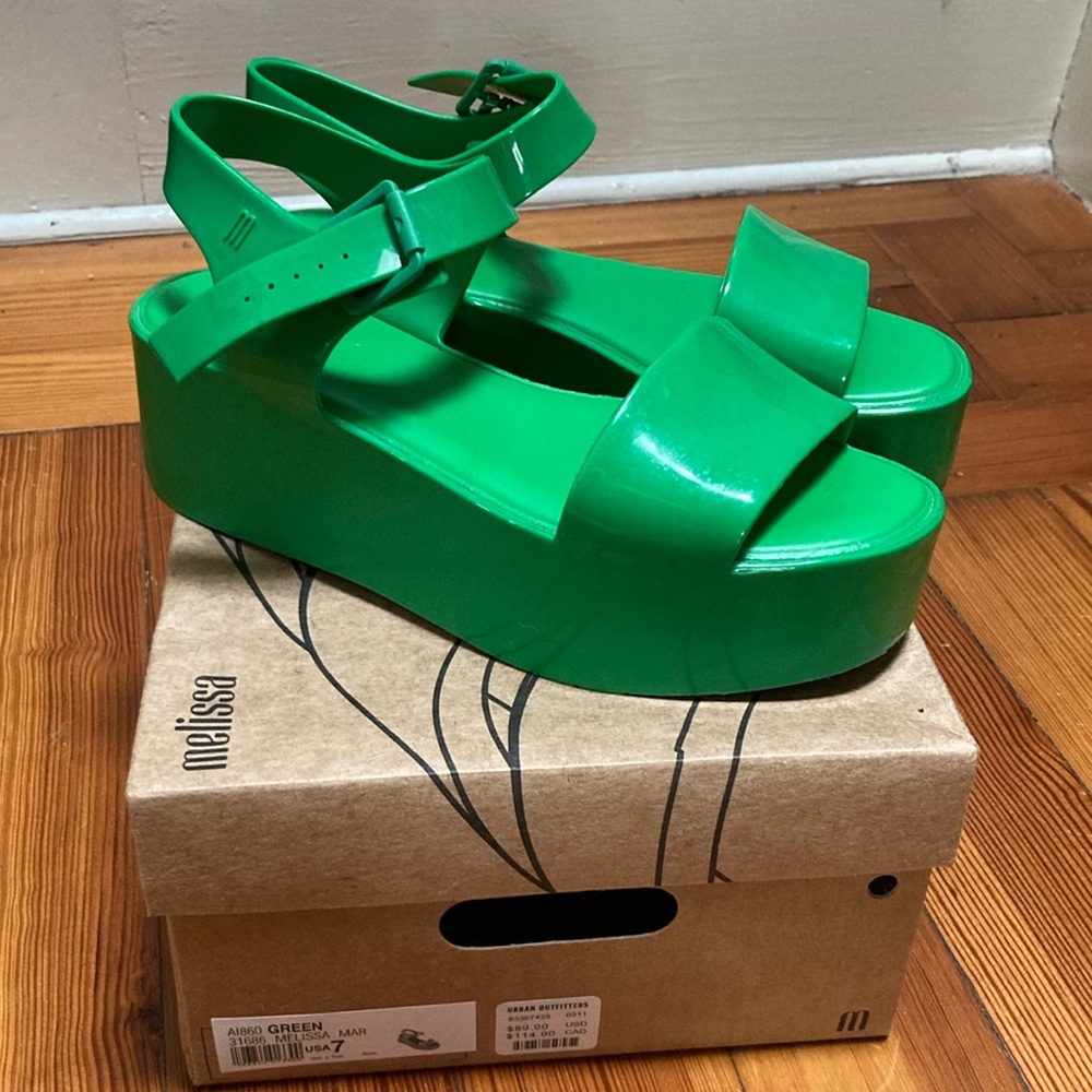 Melissa green platform sandal